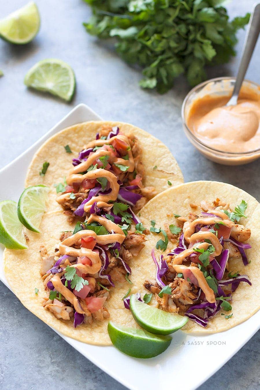 15-Minute Spicy Fish Tacos with Slaw - A Sassy Spoon