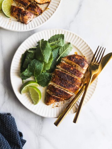 Tender, juicy chicken breasts made with a homemade smoky, savory and sweet spice rub. It's the ultimate weeknight dinner recipe!