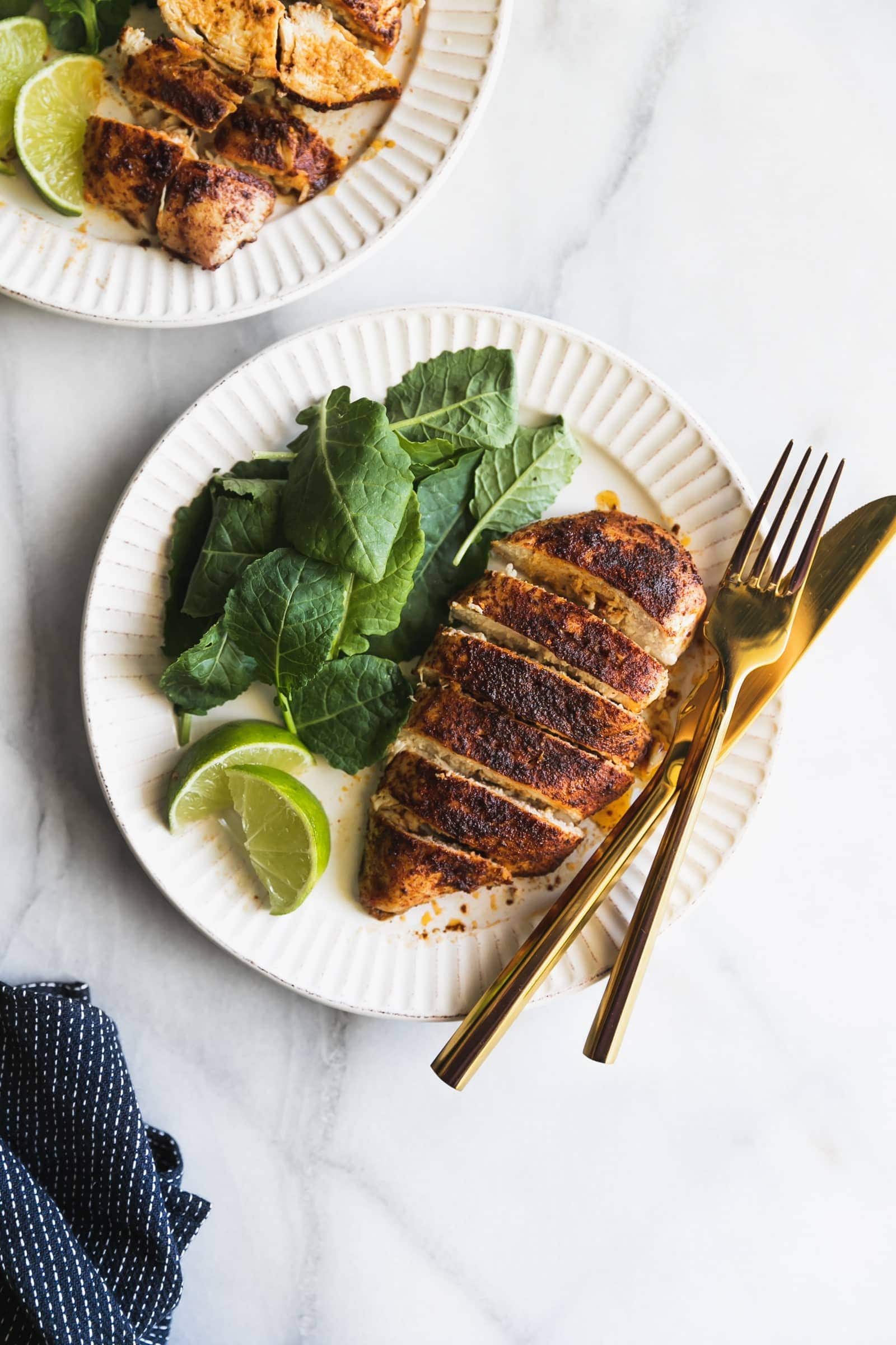 Tender, juicy chicken breasts made with a homemade smoky, savory and sweet spice rub. It's the ultimate weeknight dinner recipe!