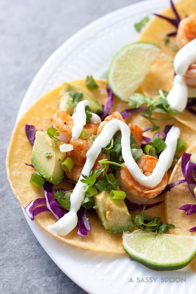 Tequila ChiliLime Shrimp Tacos A Sassy Spoon