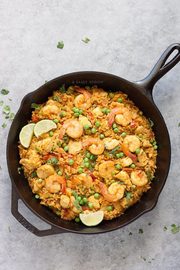 Healthy Chicken & Shrimp Paella A Sassy Spoon