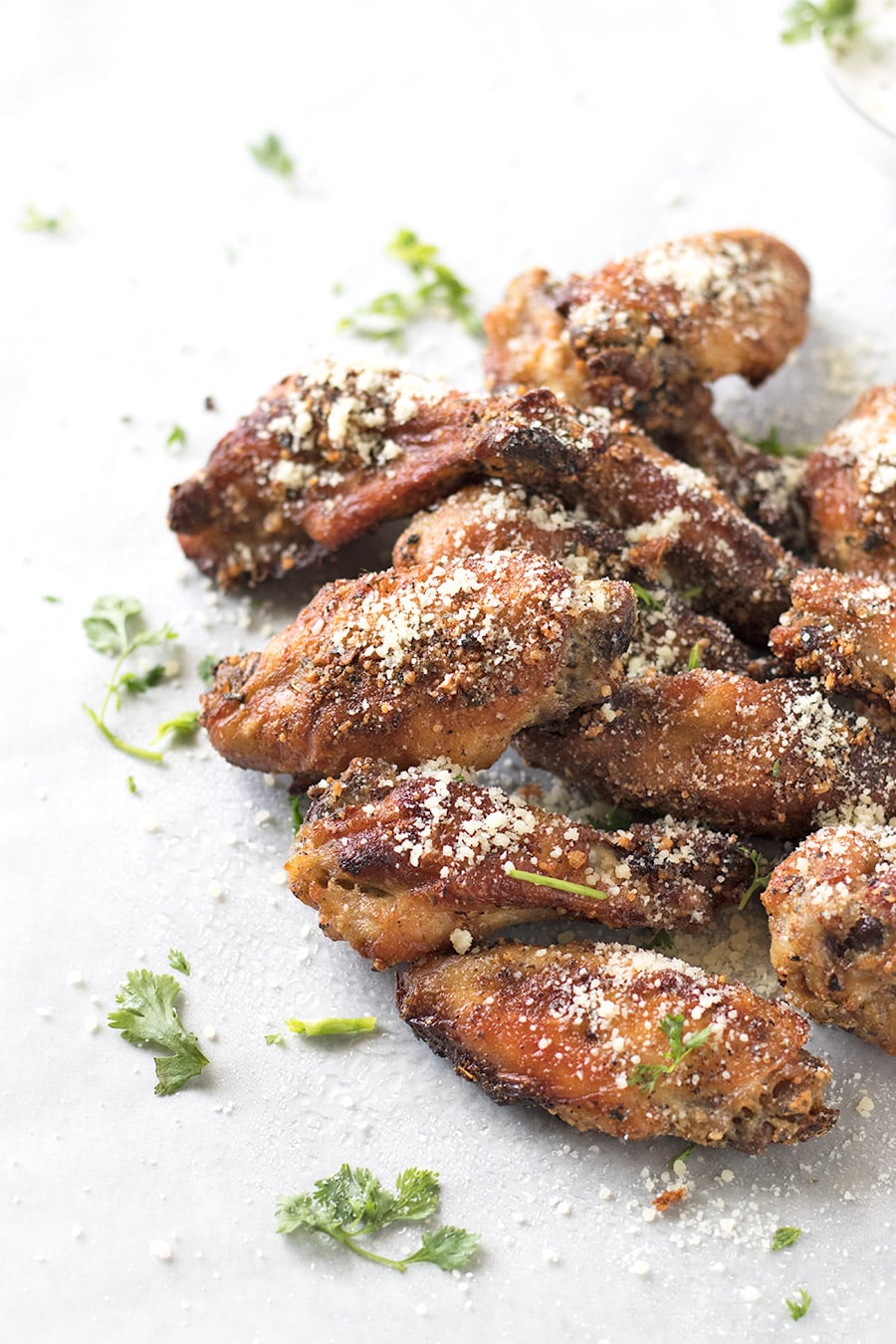 Crispy Baked Garlic Parmesan Chicken Wings - A Sassy Spoon