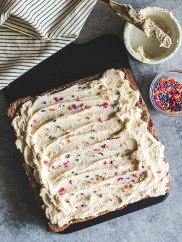 Bourbon Brownies with Brown Butter Frosting. Fluffy, chocolate brownies spiked with bourbon then topped with a creamy brown butter frosting that is TO DIE FOR!