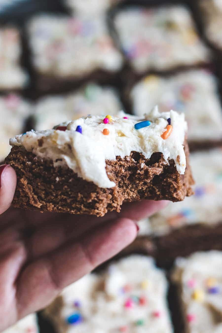 Bourbon Brownies with Brown Butter Frosting. Fluffy, chocolate brownies spiked with bourbon then topped with a creamy brown butter frosting that is TO DIE FOR!