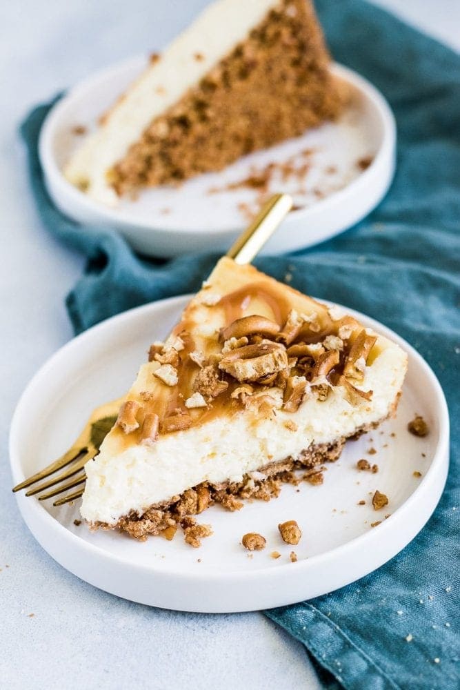 Small Batch Salted Caramel Pretzel Cheesecake A Sassy Spoon
