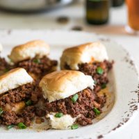 Sloppy joes with a delicious twist! Lean ground beef, Mexican chorizo, onions and spices in sweet Hawaiian rolls. Perfect for game day or any day!