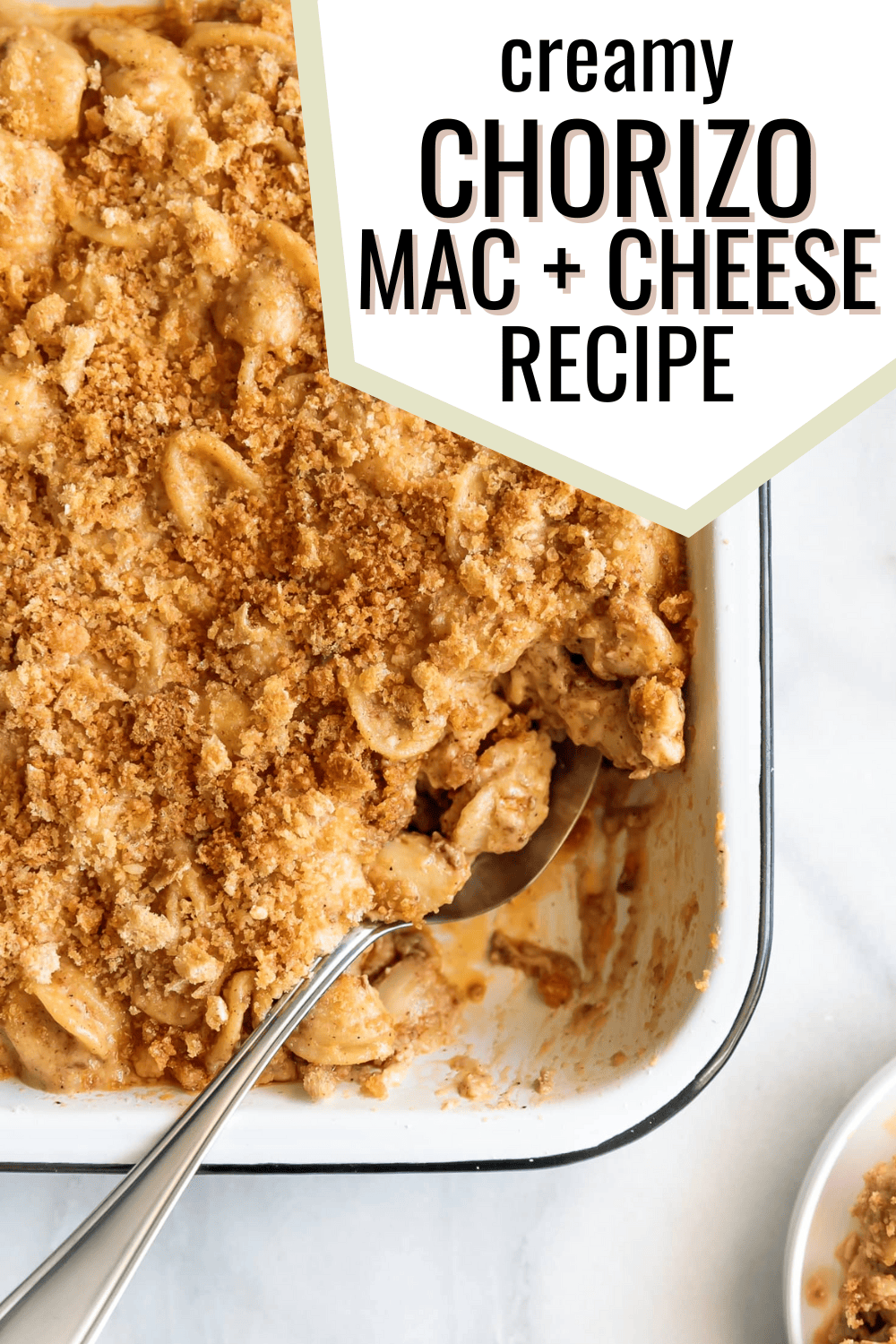 Chorizo Mac and Cheese with Cheesy Pork Rinds Topping