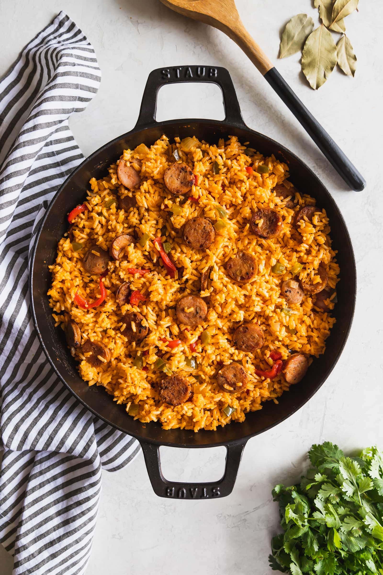 Arroz Con Salchicha Cuban Style Yellow Rice Sausage