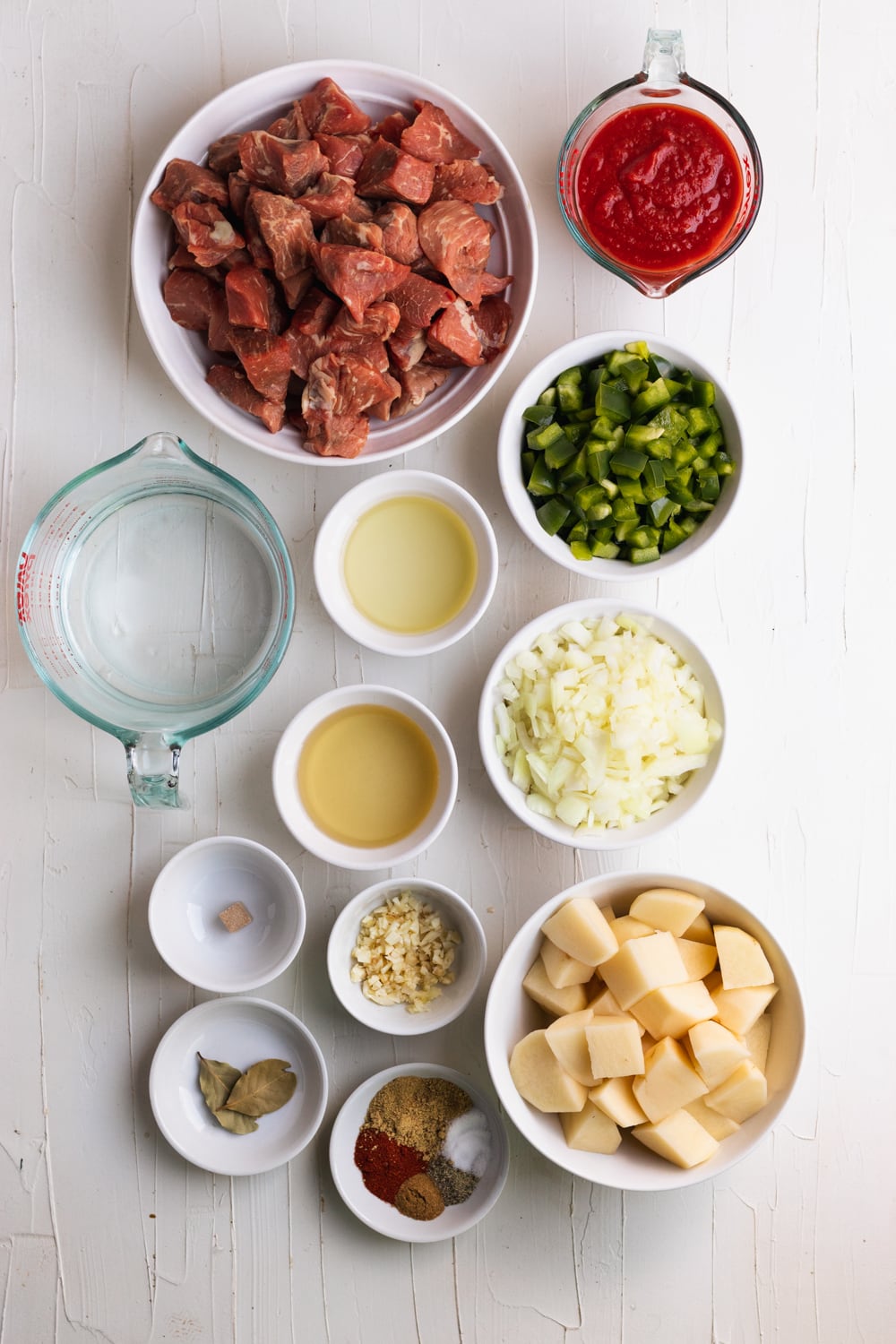 ingredients for carne con papas