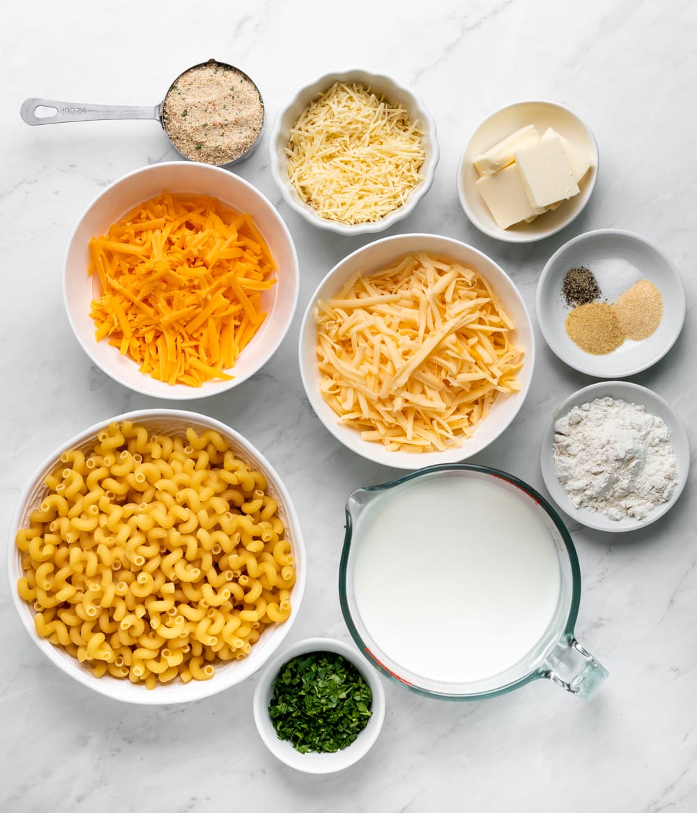 ingredients for stovetop mac and cheese