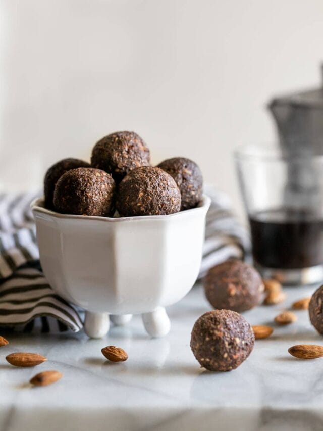 No-Bake Chocolate Coffee Protein Balls Story