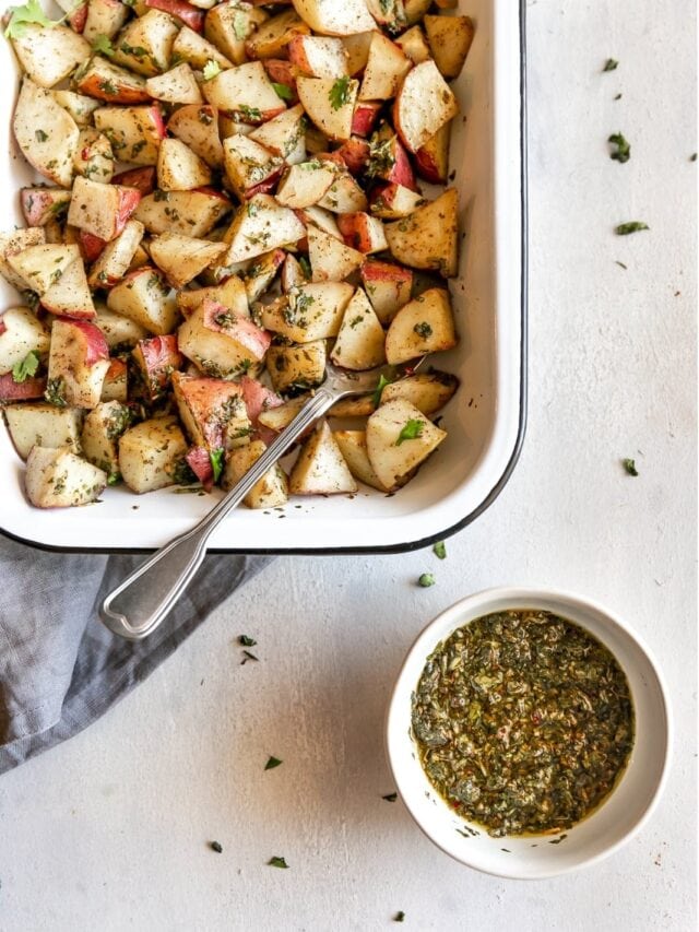 Cilantro Garlic Chimichurri Roasted Potatoes Story