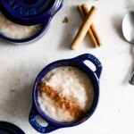 cuban rice pudding with ground cinnamon sprinkled on top