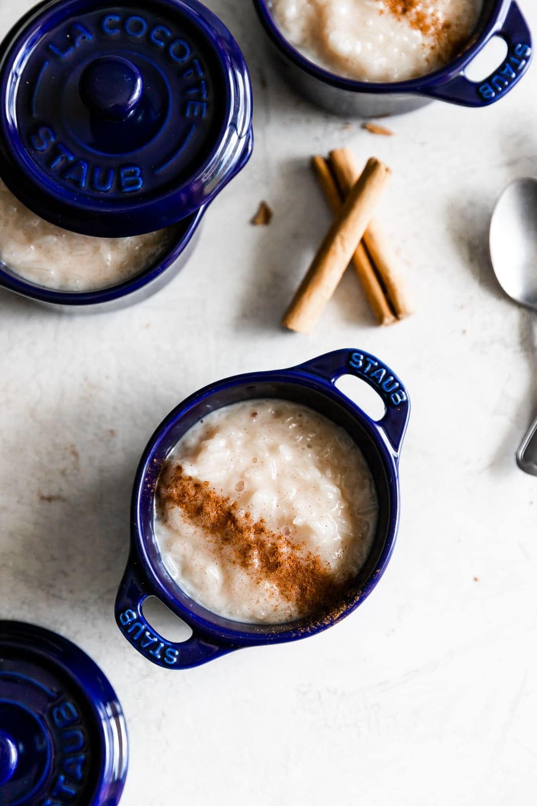 cuban rice pudding with ground cinnamon sprinkled on top