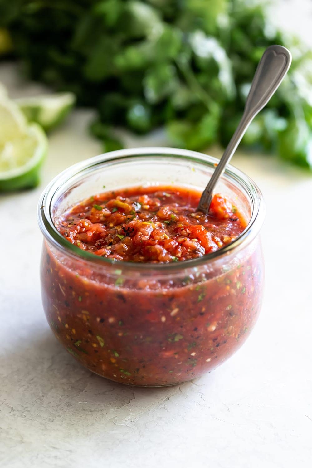 Quick + Easy Homemade Fire Roasted Salsa Recipe - A Sassy Spoon