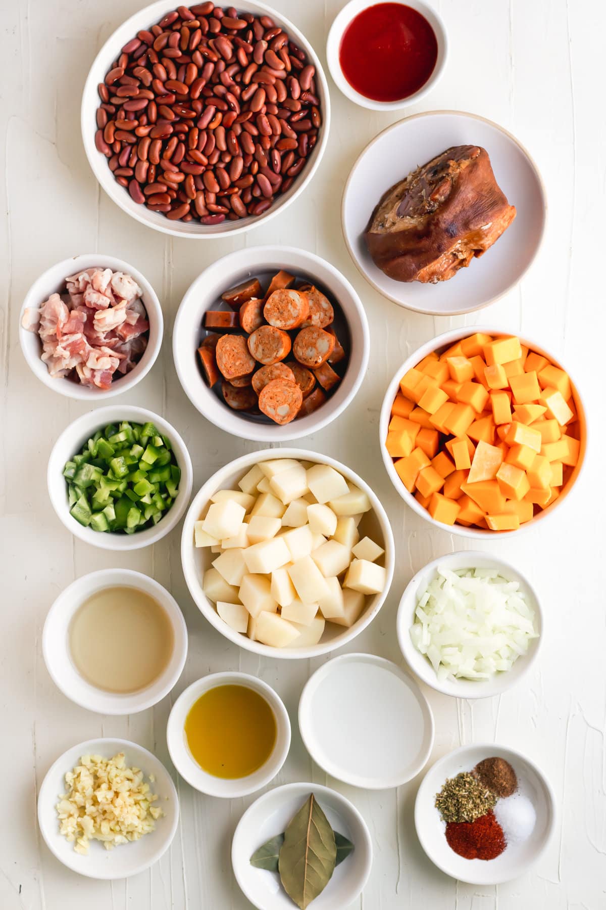 ingredients for Cuban red bean soup