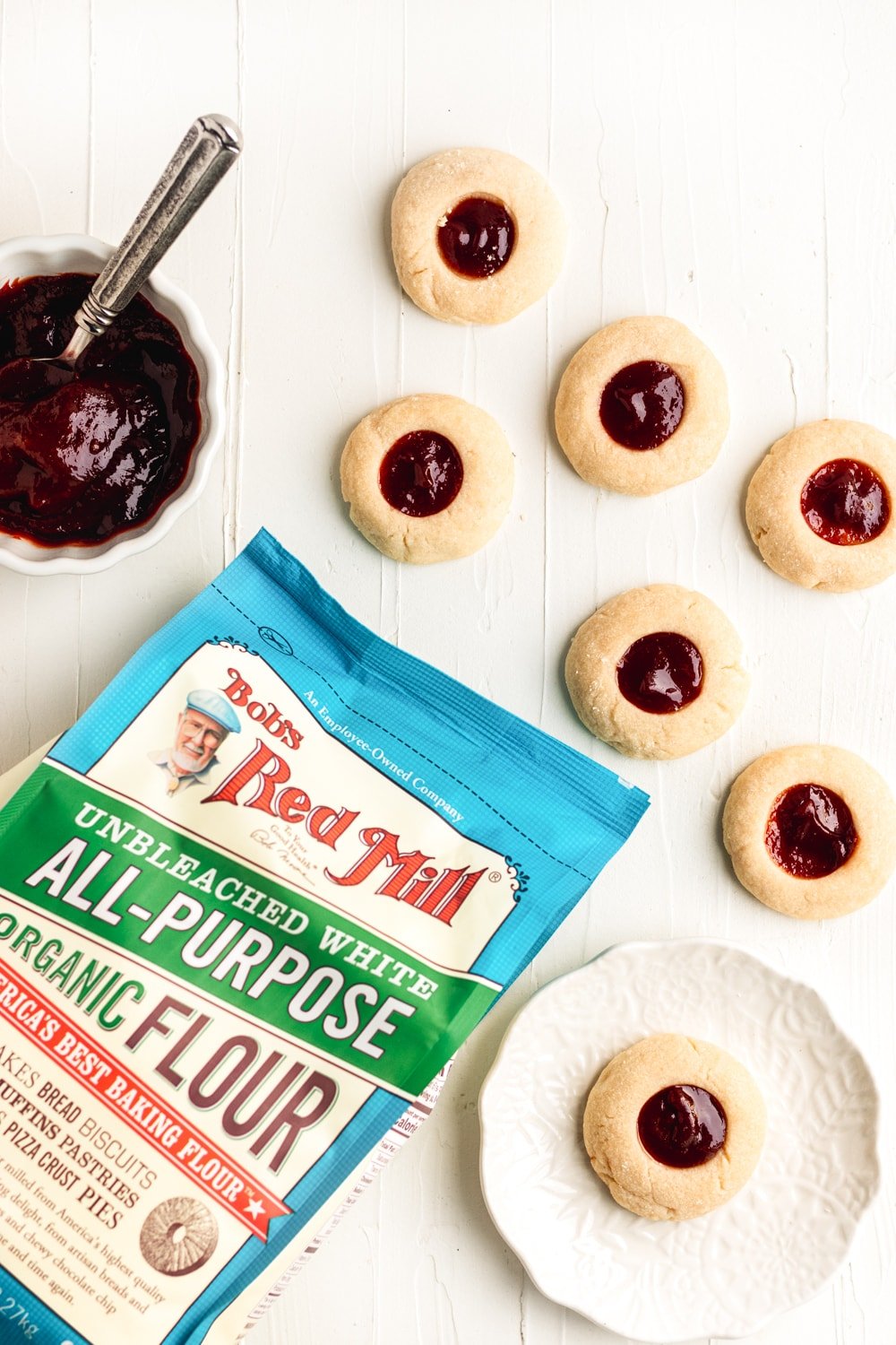 guava jam thumbprint cookies with bobs red mill all purpose flour