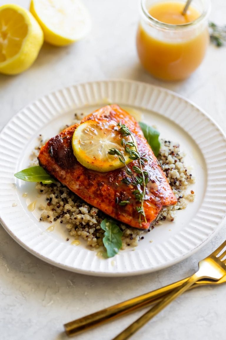 Spicy Salmon with Honey Butter Sauce A Sassy Spoon