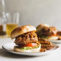 turkey burger recipe with caramelized onions and mashed avocado