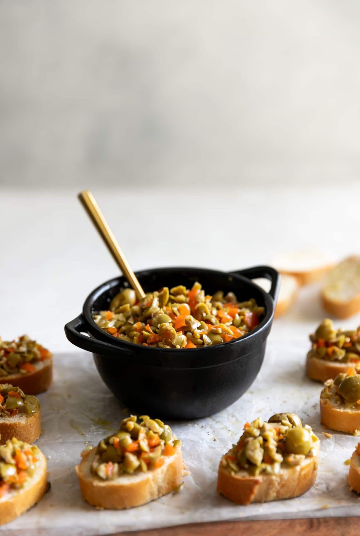 5Ingredient Olive Bruschetta Crostini A Sassy Spoon