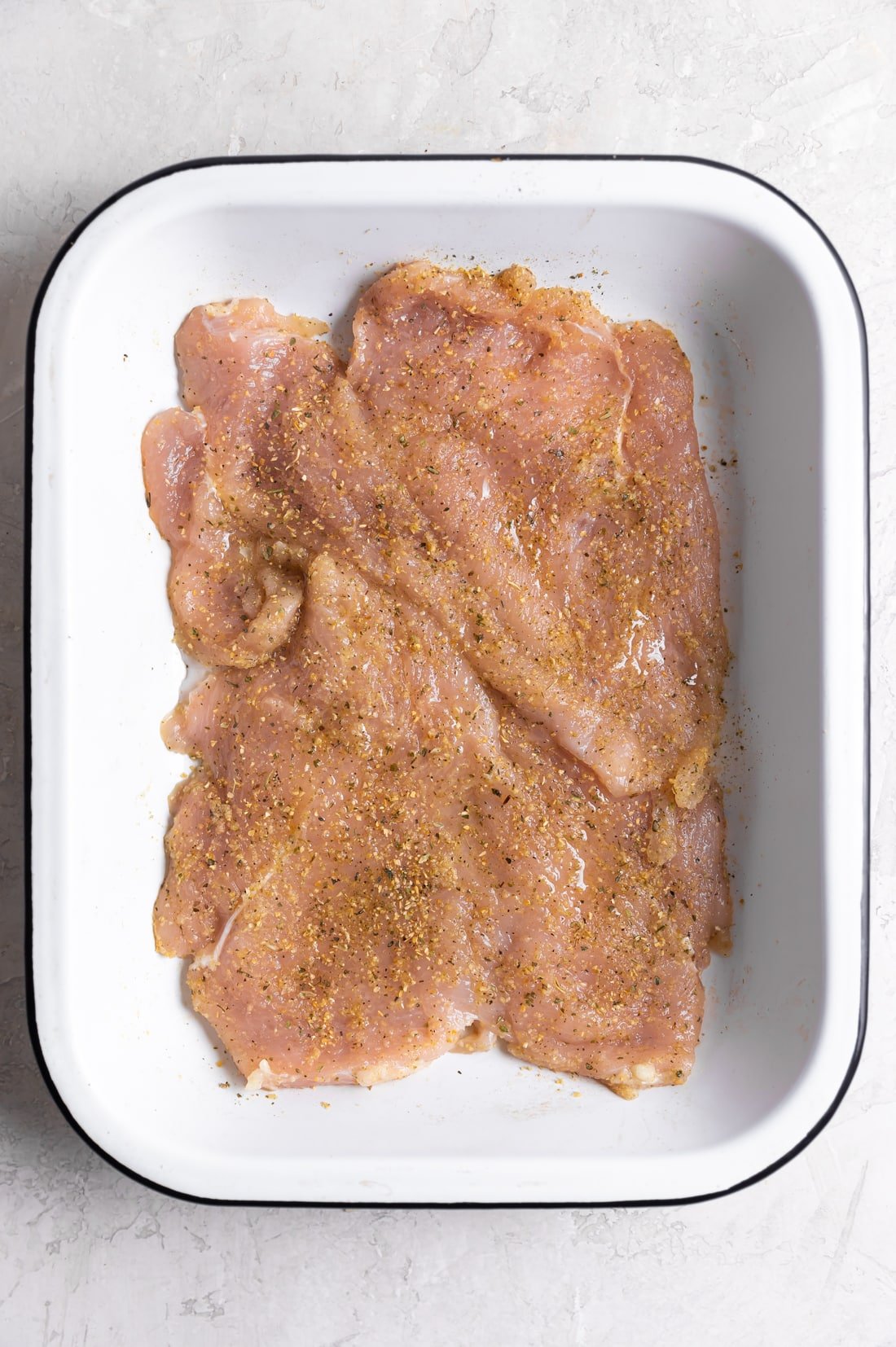 butterflied chicken breasts marinated with mojo marinade and complete seasoning