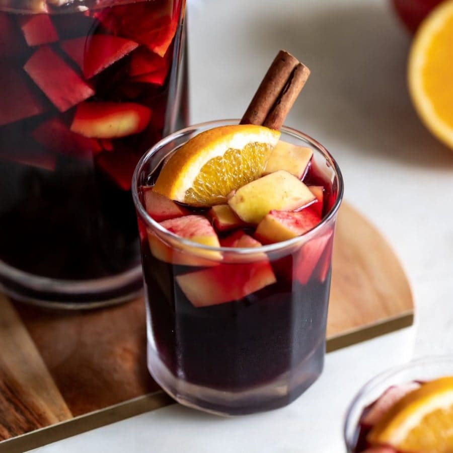 Spiced Pear & Apple Red Wine Sangria - A Sassy Spoon