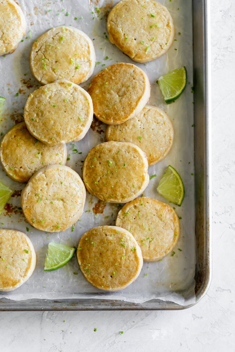 a baking sheet with best shortbread cookie recipe